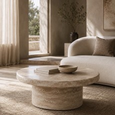 طاولة Travertine دائرية