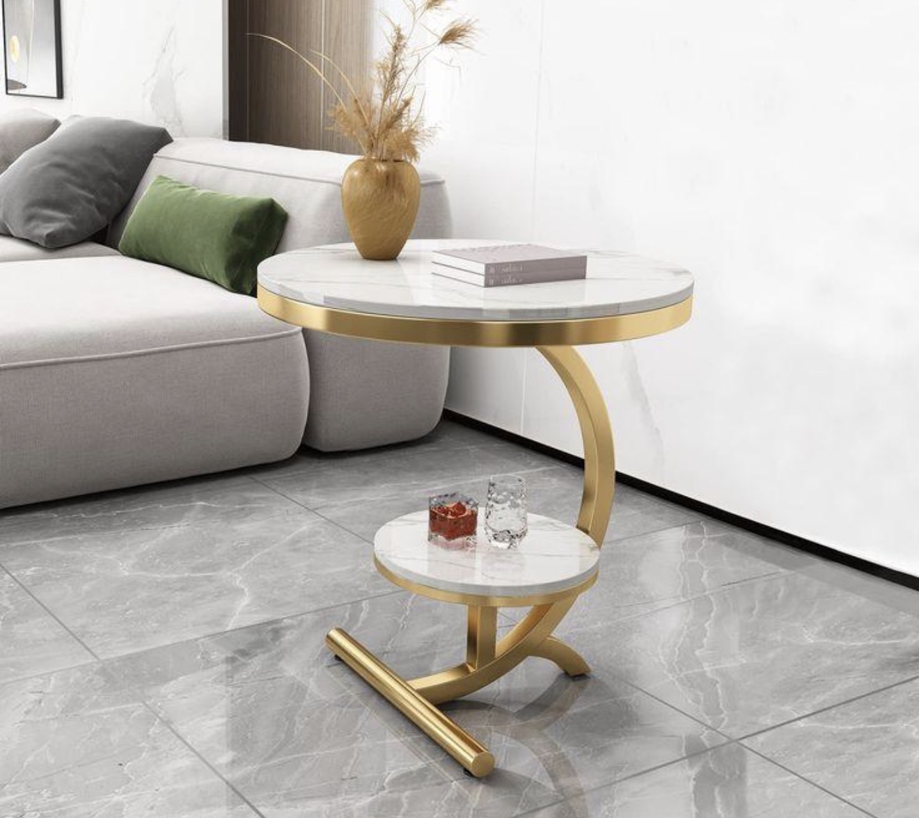 طاولة جانبية دائرية فاخرة
